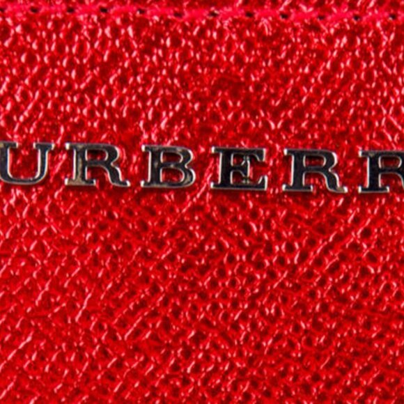 Vintage BURBERRY Metallic red wallet with zip closure Y2K - Picture 12 of 16